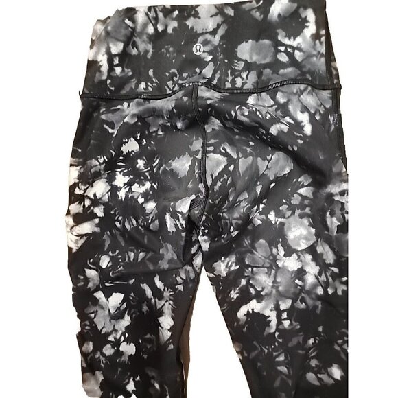 Lululemon Leggings Womens 4 Black White Capri Mesh Side Ruched Gym Yoga - Picture 5 of 7